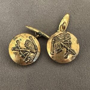 Vintage Bagpipe Embossed Cufflinks Mens Accessories Scottish